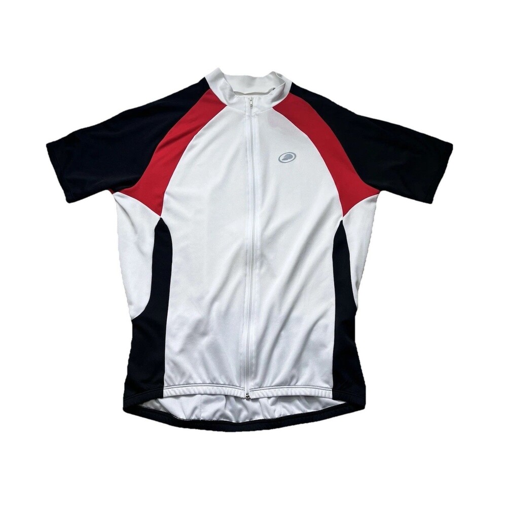 Performance Bike Cycling Jersey Mens Size XL Gray Short Sleeve Full Zip Pockets